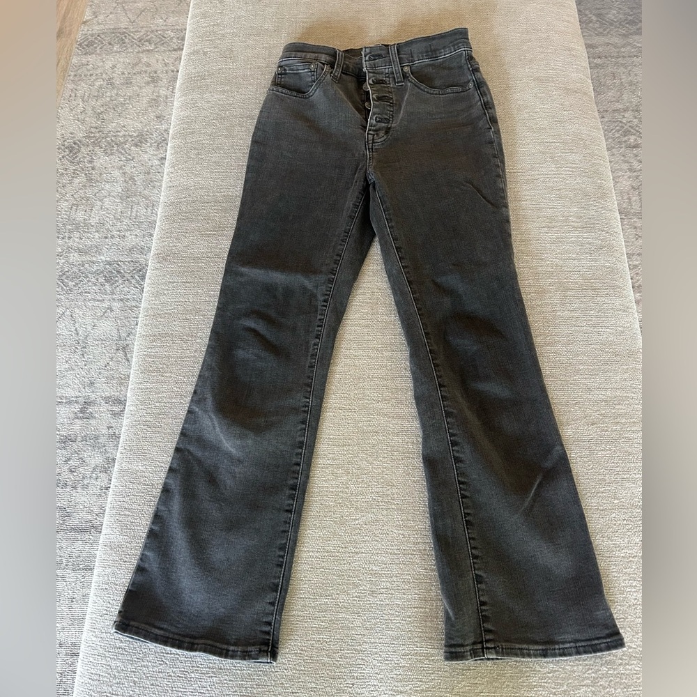 Madewell High Waisted straight Leg  Pants Black Button Fly